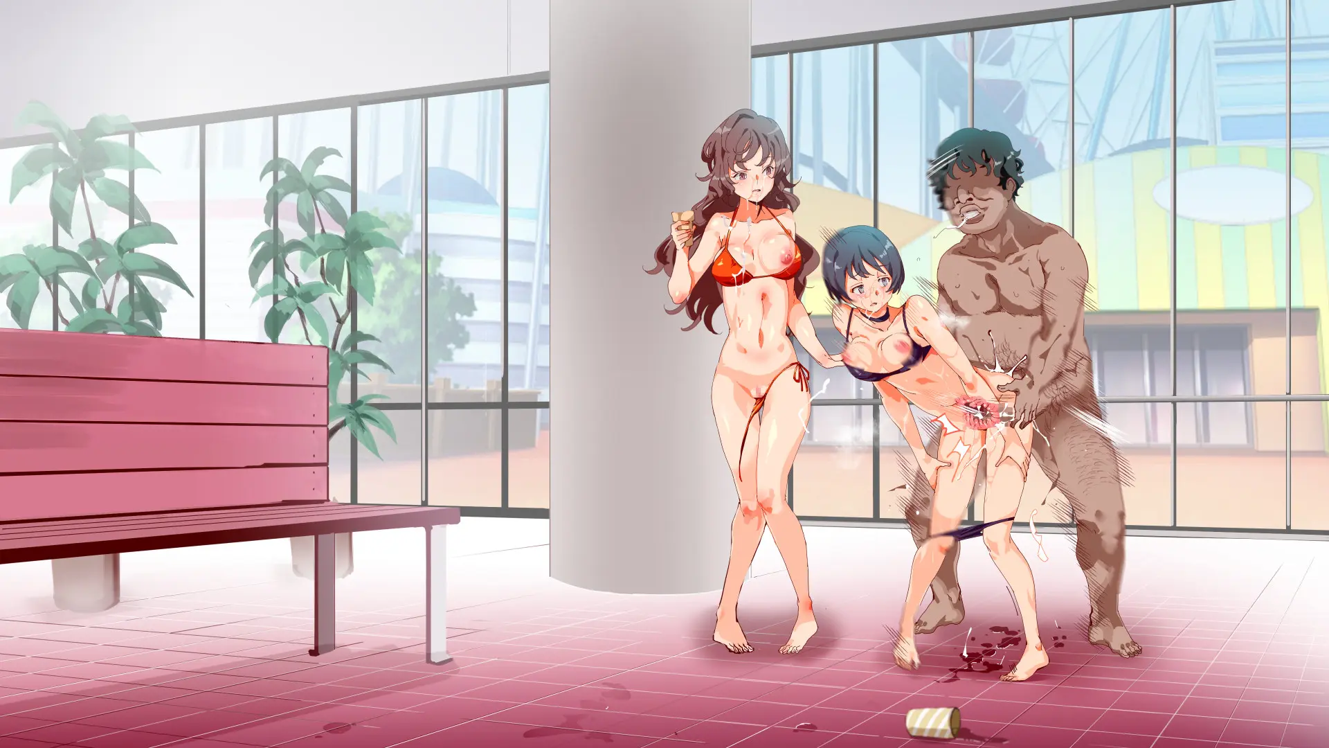 Mukanshin Pool ~Au Onna Zenin, Sekuhara Shihoudai No Aruku Nama Onaho | 무관심 수영장 ~만나는 여자 전원 성희롱 무제한의 걸어다니는 생오나홀 ~